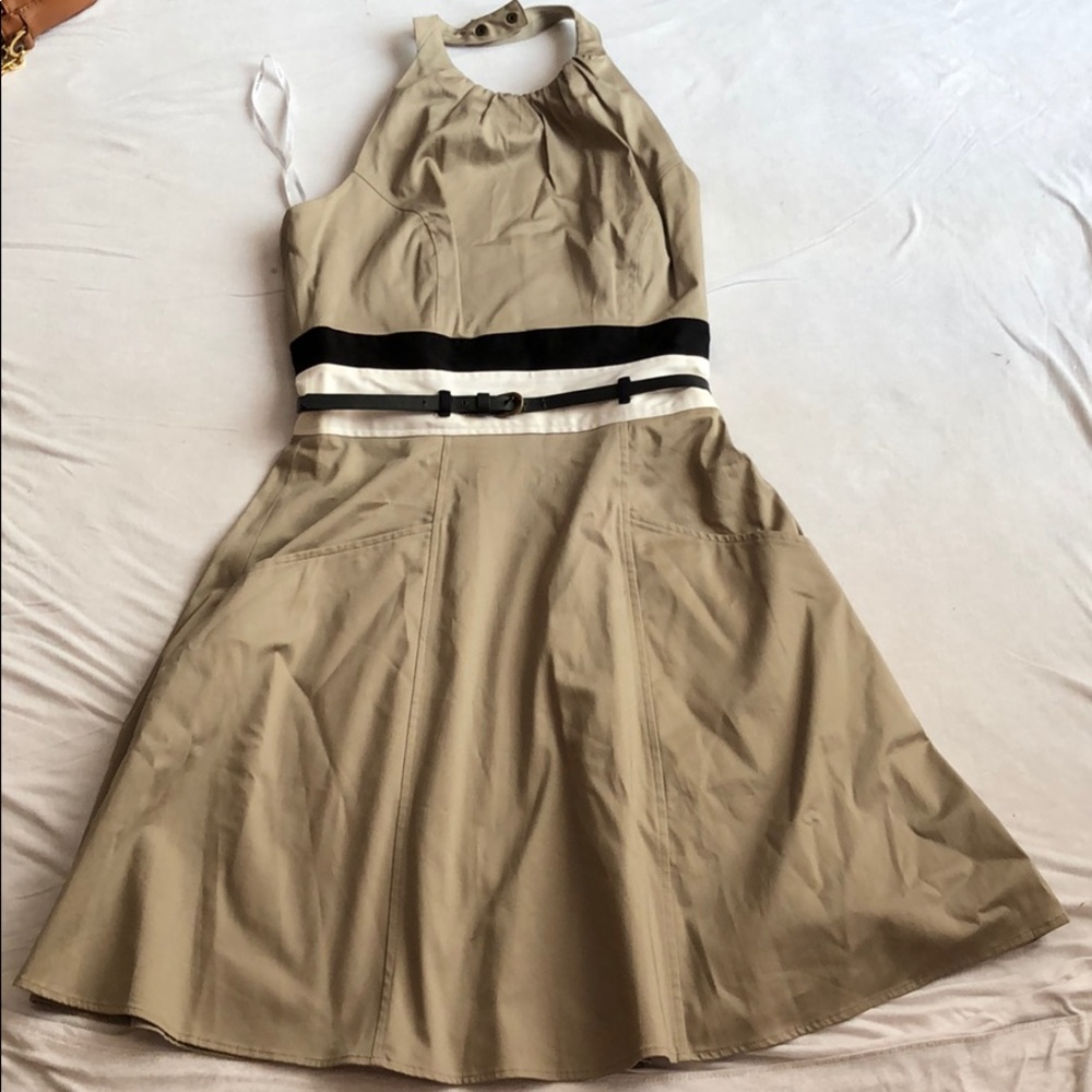 Calvin Klein beige / tan halter dress